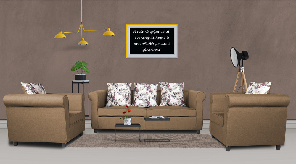 Adorn India Magnum 3-1-1 Sofa Set (New Camel)