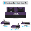Adorn India Easy Boom 4 Seater Sofa Cum Bed 6 x 6 (Purple & Black) (1 Year Warranty)