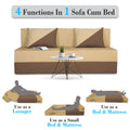 Adorn India Easy Desmond 3 Seater Sofa Cum Bed 5 X 6 (Brown & Beige) (1 Year Warranty)
