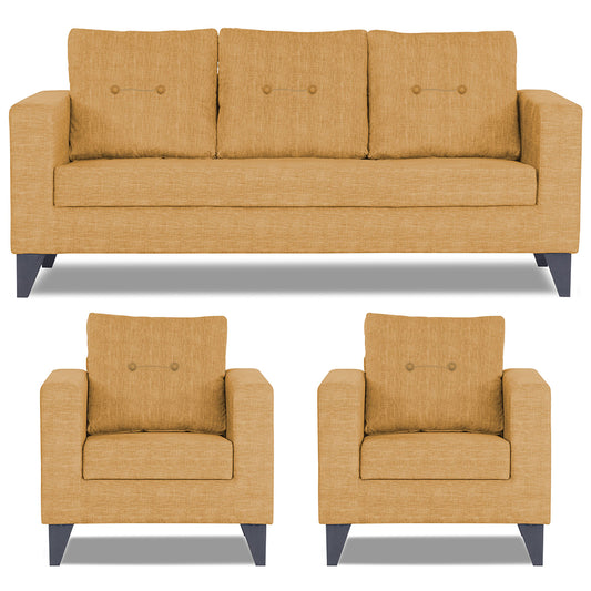 Adorn India Hallton Tufted 3-1-1 Five Seater Sofa Set (Beige)