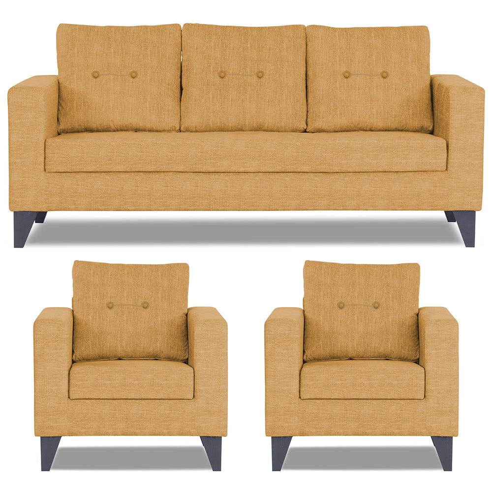 Adorn India Hallton Tufted 3-1-1 Five Seater Sofa Set (Beige) (3 Year Warranty)