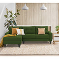 Adorn India Midas L Shape 6 Seater Sofa Set Left Hand Side (Green) (3 Year Warranty)