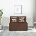 Adorn India Easy 2 Seater Sofa Cum Bed (Rhombus Pattern) Chennile Fabric - Washable Cover - Including 2 Cushion - Size 3' x 6' Ft (Brown Color) Perfect for Home & Office for Guests