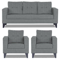 Adorn India Darcy 3+1+1 5 Seater Sofa Set (Grey) (3 Year Warranty)