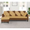 Adorn India Denver L Shape 5 Seater Sofa Set LHS (Brown & Beige) (3 Year Warranty)