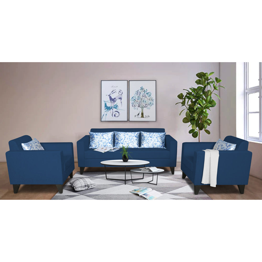 Adorn India Bladen 3-1-1 Five Seater Sofa Set (Wood) (Blue)