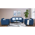 Adorn India Bladen 3-1-1 Five Seater Sofa Set (Wood) (Blue)