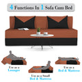 Adorn India Easy Boom 4 Seater Sofa Cum Bed 6 x 6 (Rust & Black) (1 Year Warranty)