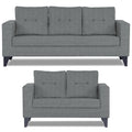 Adorn India Hallton Tufted 3-2 Five Seater Sofa Set (Grey) (3 Year Warranty)