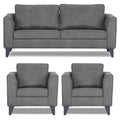 Enzo Decent Premium Leatherette Suede 3+1+1 5 Seater Sofa Set (Grey)