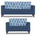 Straight line Plus Leaf 3+2 5 Seater Sofa Set (Blue)