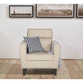 Adorn India Cardello 1 Seater Sofa (Beige) (3 Year Warranty)
