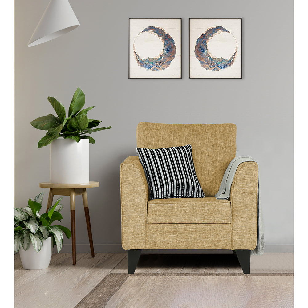 Adorn India Enzo Decent 1 Seater Sofa (Beige)