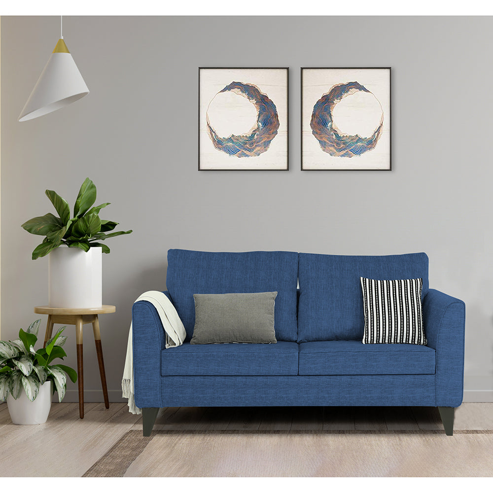 Adorn India Enzo Decent 2 Seater Sofa (Blue)