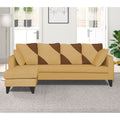 Adorn India Denver L Shape 5 Seater Sofa Set LHS (Beige) (3 Year Warranty)