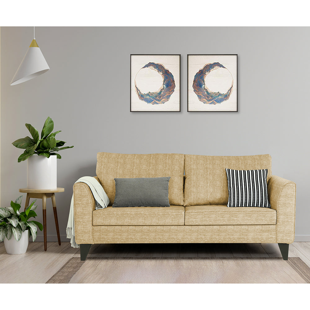 Adorn India Enzo Decent  3 Seater Sofa (Beige)