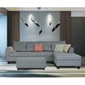 Raiden Bricks Premium L Shape 6 Seater Sofa Set with Center Table (Right Hand Side) (Grey)