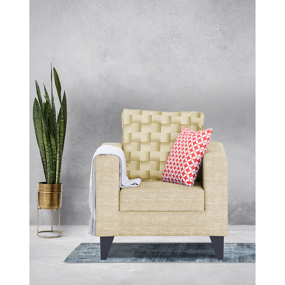 Straight line Plus Bricks 1 Seater Sofa (Beige)