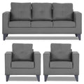 Adorn India Straight line Plus Premium Leatherette Suede 3+1+1 5 Seater Sofa Set (Grey) (3 Year Warranty)