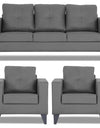 Adorn India Straight line Plus Premium Leatherette Suede 3+1+1 5 Seater Sofa Set (Grey)
