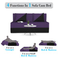 Adorn India Easy Desmond 2 Seater Sofa Cum Bed 4 x 6 (Purple & Black) (3 Year Warranty)