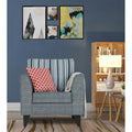 Adorn India Lawson Stripes 1 Seater Sofa (Grey)