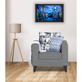 Adorn India Hallton Digitel Print 1 Seater Sofa (Grey) (3 Year Warranty)