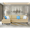 Adorn India Valencia Plus Bricks L Shape 6 Seater Sofa Set (Left Hand Side) (Beige)