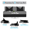 Adorn India Easy Boom 3 Seater Sofa Cum Bed 5 X 6 (Grey & Black) (1 Year Warranty)