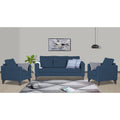 Adorn India Hallton Plain 3-1-1 5 Seater Sofa Set (Blue) (3 Year Warranty)