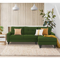 Adorn India Midas L Shape 6 Seater Sofa Set Right Hand Side (Green) (3 Year Warranty)
