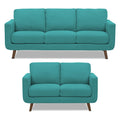 Adorn India Damian 3+2 5 Seater Sofa Set (Aqua Blue) (3 Year Warranty)