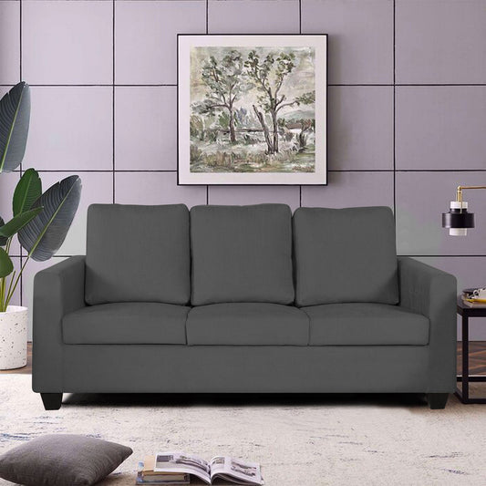 Adorn India Russell 3 Seater Sofa (Grey)