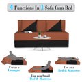 Adorn India Easy Desmond 2 Seater Sofa Cum Bed 4 x 6 (Rust & Black) (1 Year Warranty)