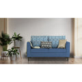 Adorn India Cortina Damask 2 Seater Sofa (Blue)
