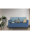 Adorn India Cortina Damask (3 Years Warranty) 2 Seater Sofa (Blue) Modern