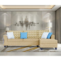 Adorn India Valencia Plus Bricks L Shape 6 Seater Sofa Set (Right Hand Side) (Beige)