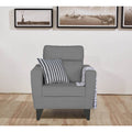 Adorn India Cardello 1 Seater Sofa (Grey) (3 Year Warranty)