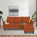 Adorn India Chandler L Shape 4 Seater Sofa Set Plain (Right Hand Side) (Rust)