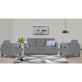 Adorn India Hallton Plain 3-1-1 5 Seater Sofa Set (Grey) (3 Year Warranty)
