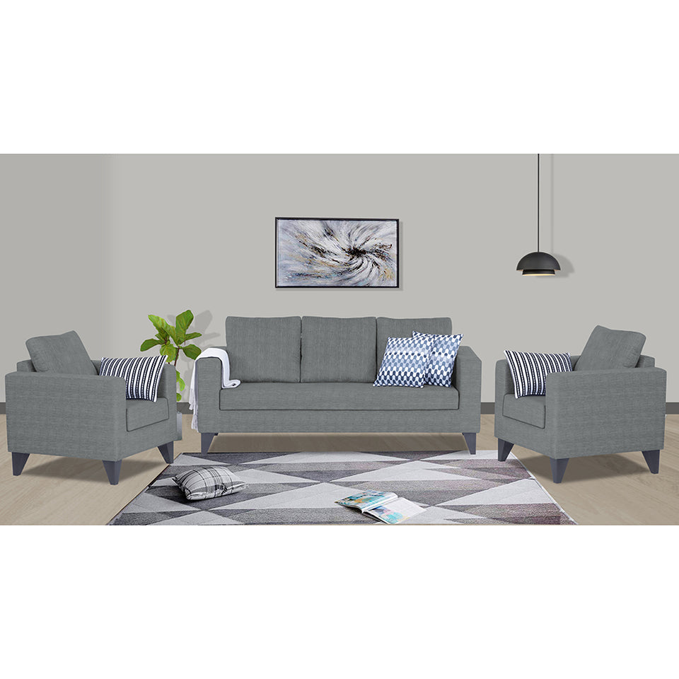 Hallton Plain 3-1-1 5 Seater Sofa Set (Grey)
