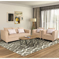 Adorn India Poland 3-1-1 Five Seater Sofa Set (Wood & Fabric, Beige)