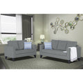 Adorn India Hallton Plain 3+2 5 Seater Sofa Set (Grey) (3 Year Warranty)