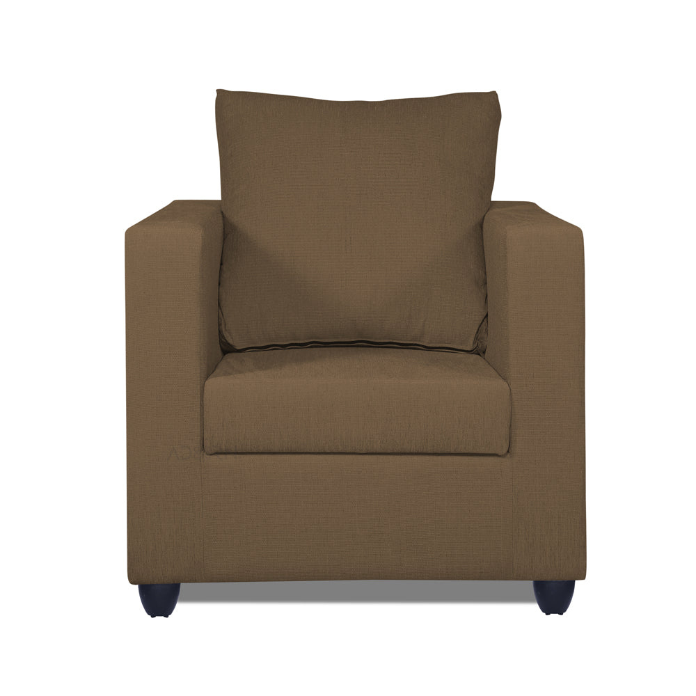 Adorn India Zink 1 Seater Sofa (Brown)