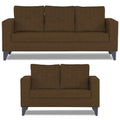 Adorn India Hallton Tufted 3+2 5 Seater Sofa Set (Brown) (3 Year Warranty)