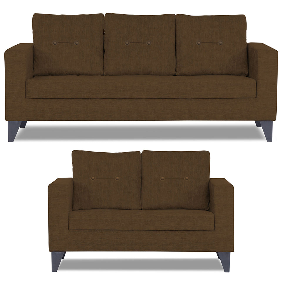 Hallton Tufted 3+2 5 Seater Sofa Set (Brown)