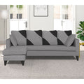 Adorn India Denver L Shape 5 Seater Sofa Set LHS (Grey) (3 Year Warranty)