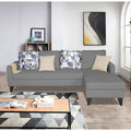 Adorn India Hallton L Shape 5 Seater Sofa Set Digitel Print (Right Hand Side) (Grey) (3 Year Warranty)