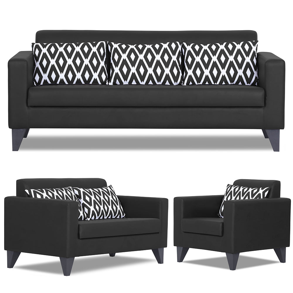 Bladen Leatherette 3+2+1 6 Seater Sofa Set (Black)