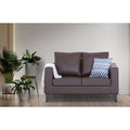 Adorn India Straight line Plus Leatherette 2 Seater Sofa (Brown) (3 Year Warranty)